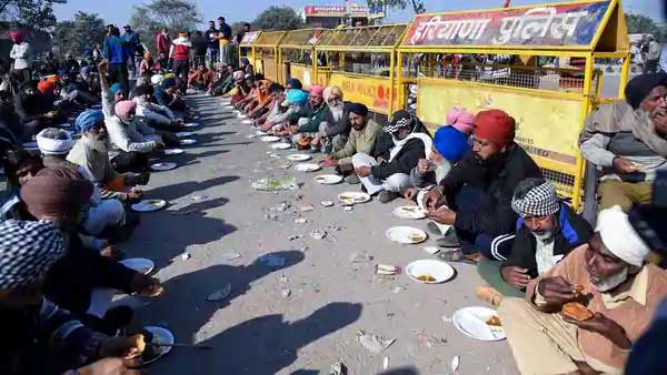 Farmers at the Delhi Border Strike india