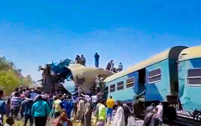 Train crash in southern Egypt, 32 people lost life and