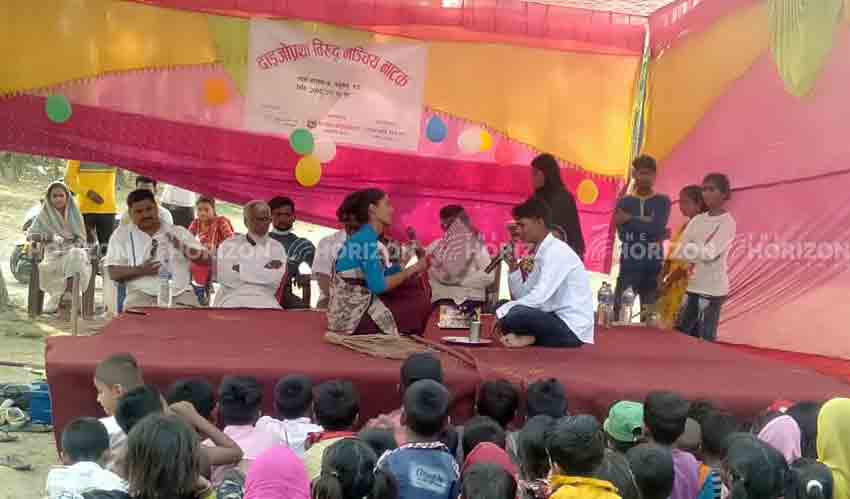 A stage play program to erase dowry disease, Nawalparasi, Nepal