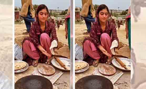viral video girl making roti