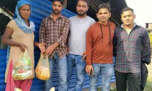 Relief distribution by Lions Club of Shivraj